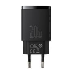 BASEUS Compact Quick polnilnik USB-C / USB 20W 3A PD QC, črna
