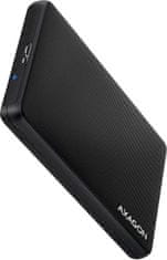 AXAGON EE25-SL Micro-B 3.2 Slide ohišje, 6,35 cm, SSD/HDD, SATA, črno