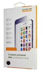 Aligator Zaščitno kaljeno steklo PRINT, črno, Samsung A20e, lepilo za cel zaslon