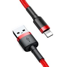 BASEUS baseus cafule cable vzdržljiv najlonski kabel usb / lightning qc3.0 2a 3m rdeč (calklf-r09)