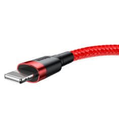 BASEUS cafule cable robusten najlonski kabel usb / lightning qc3.0 2.4a 0.5m rdeč (calklf-a09)