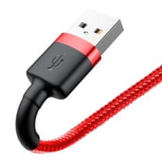 BASEUS cafule cable robusten najlonski kabel usb / lightning qc3.0 2.4a 0.5m rdeč (calklf-a09)