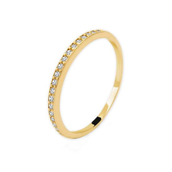 Beneto Exclusive Eleganten prstan iz rumenega zlata s cirkoni AUG0009-G