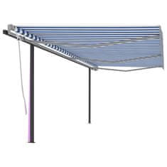 Vidaxl Ročno zložljiva tenda s stebrički 6x3 m modra in bela