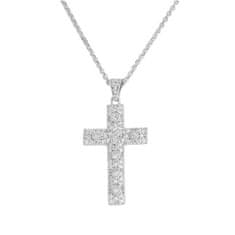 Amen Srebrna ogrlica s cirkoni Cross CCZBB (veriga, obesek)