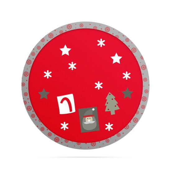Family Christmas Prt za božično drevo okrogli z izrezom, fi 97 cm rdeč / siv