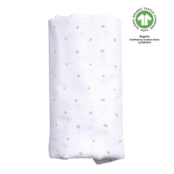 Motherhood Muslinska plenica BIO XXL Roza in črne pike 130x130 cm