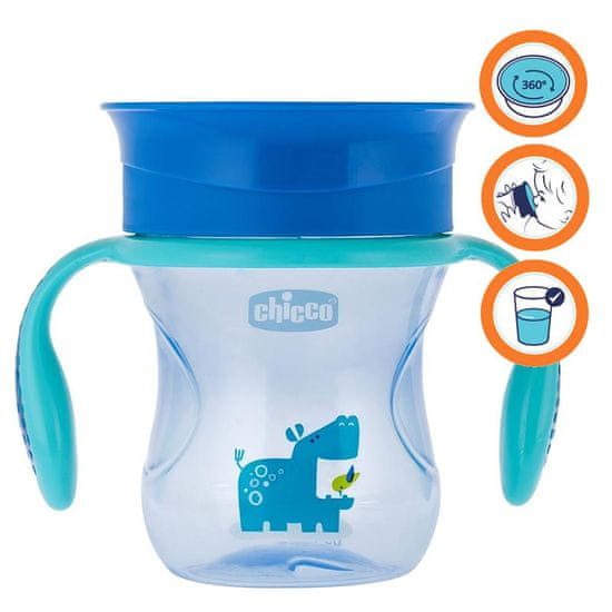 Chicco Skodelica Perfect 360 z ročaji 200 ml modra 12m+