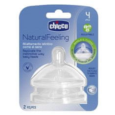 Chicco Natural Feeling silikonska steklenička z nastavljivim pretokom 4m+ 2 kosa