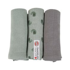 Lodger Muslin Swaddler Plenice Flame Tribe 3 pakiranja 70 x 70 cm Silt Green
