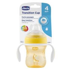 CHICCO Prehodni učni lonček z ročaji 200 ml rumene barve 4m+