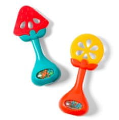 BabyOno Izobraževalna igrača za grizenje z ropotuljico oranžna