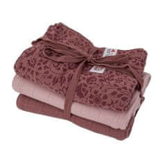 Lodger Muslin Swaddler Swaddler Flower Tribe 3 pakiranja 70 x 70 cm Rosewood