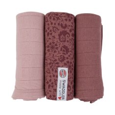 Lodger Muslin Swaddler Swaddler Flower Tribe 3 pakiranja 70 x 70 cm Rosewood