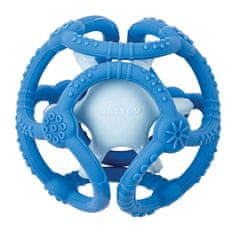 Nattou Silikonska žoga 2v1 brez BPA 10 cm modra