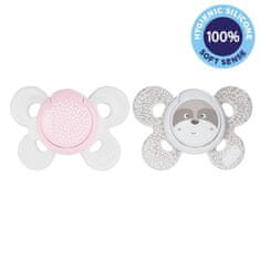 Chicco Physio Comfort silikonski dudelec 0-6m deklica - pike/zajec 2 kosa