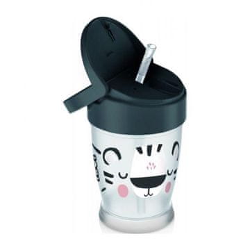 LOVI Moja skodelica s slamico Salt&amp;Pepper Junior 250 ml