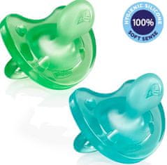 Chicco Dojenček Physio Soft iz popolnega silikona 6-16m deček 2 kosa