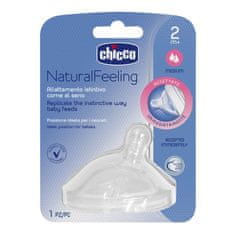 Chicco Natural Feeling silikonska steklenička s srednjim pretokom 2m+ 1 kos