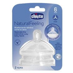 Chicco Natural Feeling silikonska steklenička za kašo 6m+ 2 kosa