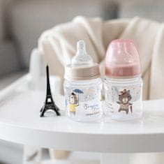 Canpol babies Steklenička s širokim ustjem Bonjour Paris 120 ml roza