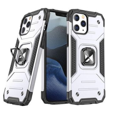 shumee Armour ovitek z ovitkom + magnetno držalo za iPhone 13 Pro Max Ring Armor, srebrn