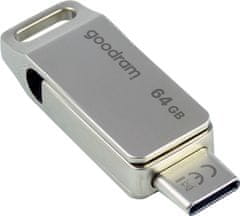 GoodRam ODA3 USB ključ 64 GB, USB 3.2–tip C, srebrn