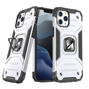 MG Ring Armor plastika ovitek za iPhone 13, srebro