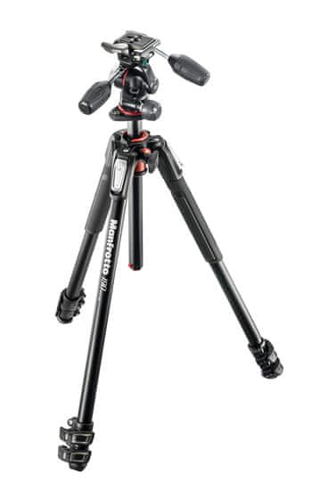 Manfrotto Aluminijasto 3-sekcijsko stojalo 190 z XPRO 3 Way glavo + 200PL ploščico (MK190XPRO3-3W) + GRATIS nosilec za telefon (MTWISTGRIPK)