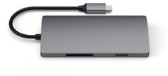 Satechi Type-C Multi-Port adapter, aluminij, HDMI 4K, 3x USB 3.0, MicroSD, EthernetV2 Space Grey