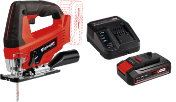 Einhell akumulatorska vbodna žaga TC-JS 18 Li-Solo (4321209) + baterija in polnilec Starter-Kit Power-X-Change 18V 2.5 Ah (4512097)