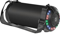 Defender G28 prenosni zvočnik, BT/FM/USB/AUX/RGB Lights, črna