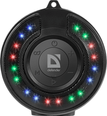 Defender G28 prenosni zvočnik, BT/FM/USB/AUX/RGB Lights, črna