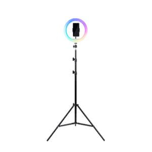 Havit RGB LED svetlobni obroč s tripod stojalom, Ø26 cm, 72-210 cm, črn
