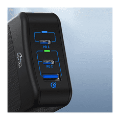 Media-Tech Polnilec 2x USB-C, 1X USB 65W MT 6252