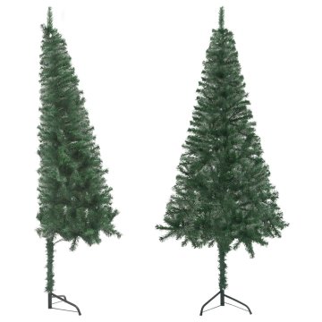 Vidaxl Kotna umetna novoletna jelka zelena 240 cm PVC
