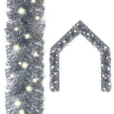Vidaxl Božična girlanda z LED lučkami 10 m srebrna