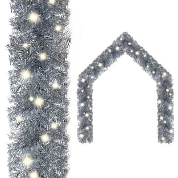 Vidaxl Božična girlanda z LED lučkami 10 m srebrna
