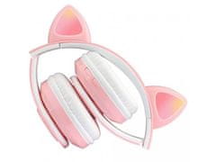 Alum online Brezžične slušalke z mačjimi ušesi - MG B39, roza