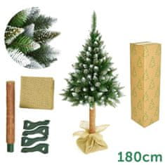 Božična novoletna smreka/jelka, moderen izgled, 180 cm, lesen podstavek, Made in EU