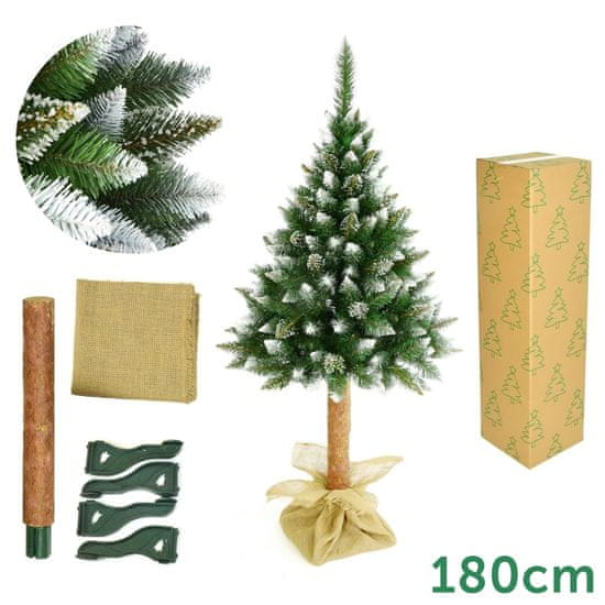 Božična novoletna smreka/jelka, moderen izgled, 180 cm, lesen podstavek, Made in EU - rabljeno