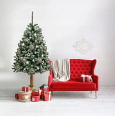 Božična novoletna smreka/jelka, moderen izgled, 160 cm, lesen podstavek, Made in EU