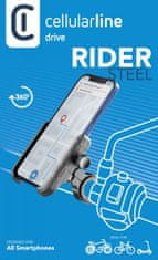 CellularLine Rider Steel držalo za telefon za krmilo motornih koles in koles, univerzalno, črno (MOTOHOLDERALUK)