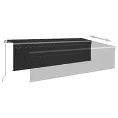 Vidaxl Ročna tenda 5 x 3 m Antracit 100% poliester