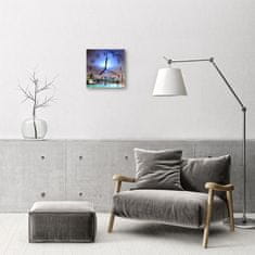tulup.si Steklena kvadratna ura Mesto noč 30x30 cm Črne kazalke