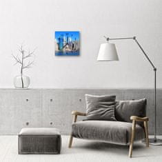 tulup.si Steklena kvadratna ura Mestne stavbe 30x30 cm Črne kazalke