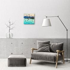 tulup.si Steklena kvadratna ura Morje otok 30x30 cm Črne kazalke