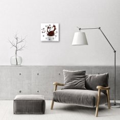 tulup.si Steklena kvadratna ura Kava 30x30 cm Črne kazalke