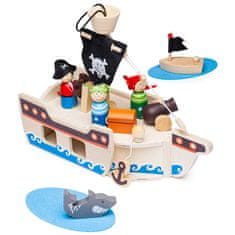 Bigjigs Toys Piratska ladja s pirati