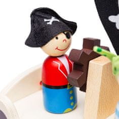 Bigjigs Toys Piratska ladja s pirati